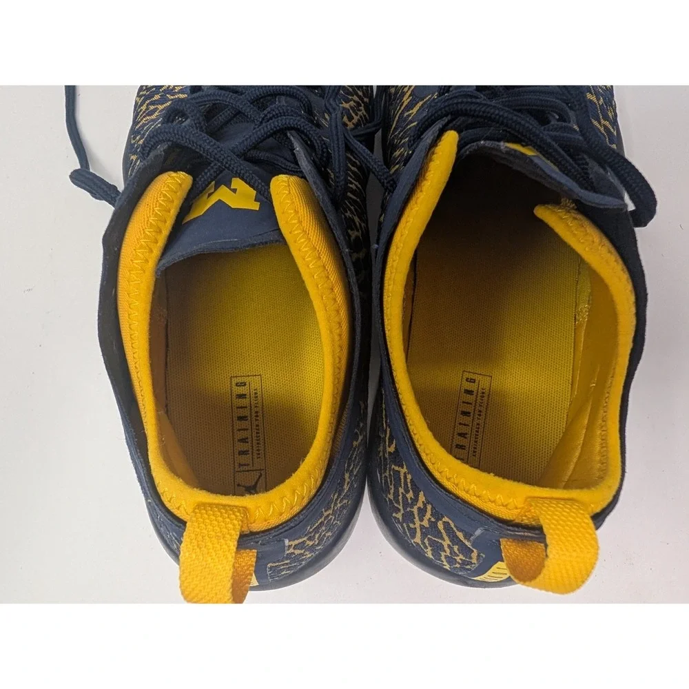 Nike Air Jordan Trainer 1 Low Michigan Wolverines Navy Maize Men's Shoes Size 12